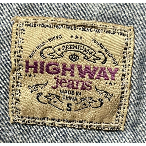 Highway Jeans Cropped Distressed Jacket Size S Denim ⭐ - Picture 5 of 8